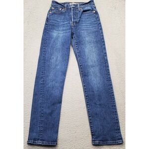 Levi's Jeans Women's 24x28 Blue Denim Pockets Red Tab Wedgie Straight Button Fly